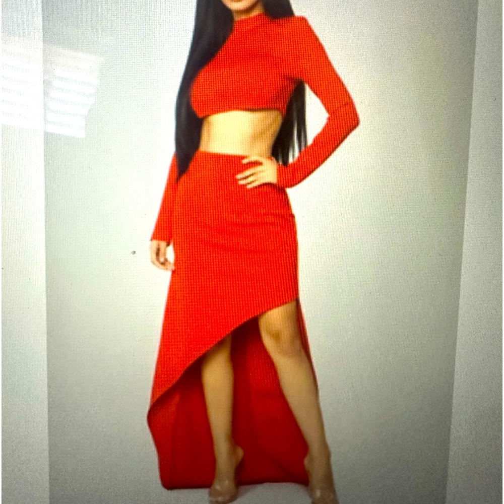 Fashion Nova Two Piece Red Set